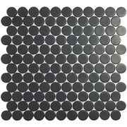 Circle Black Pennyround Mosaic Tile gallery detail image