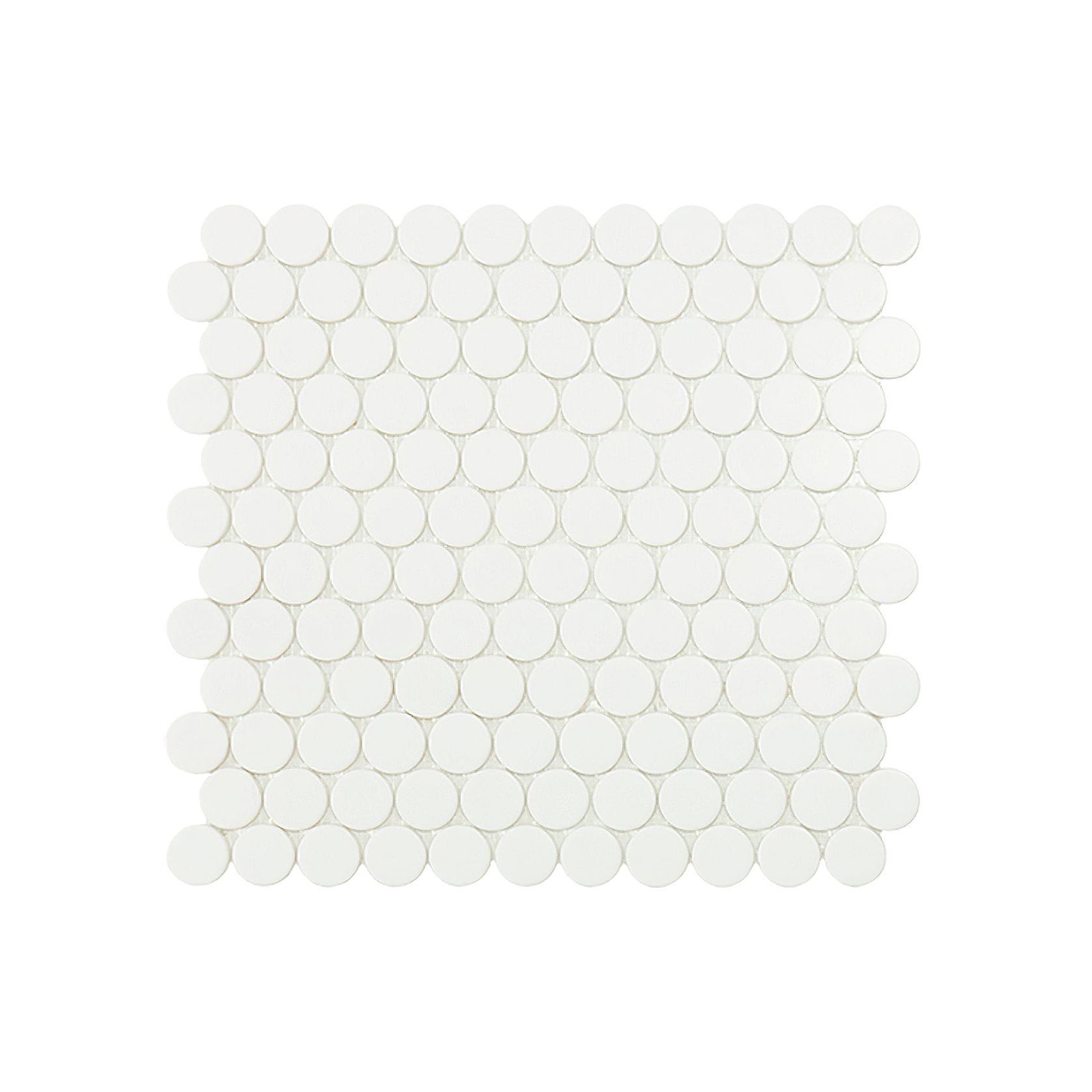 Circle White Pennyround Mosaic Tile gallery detail image