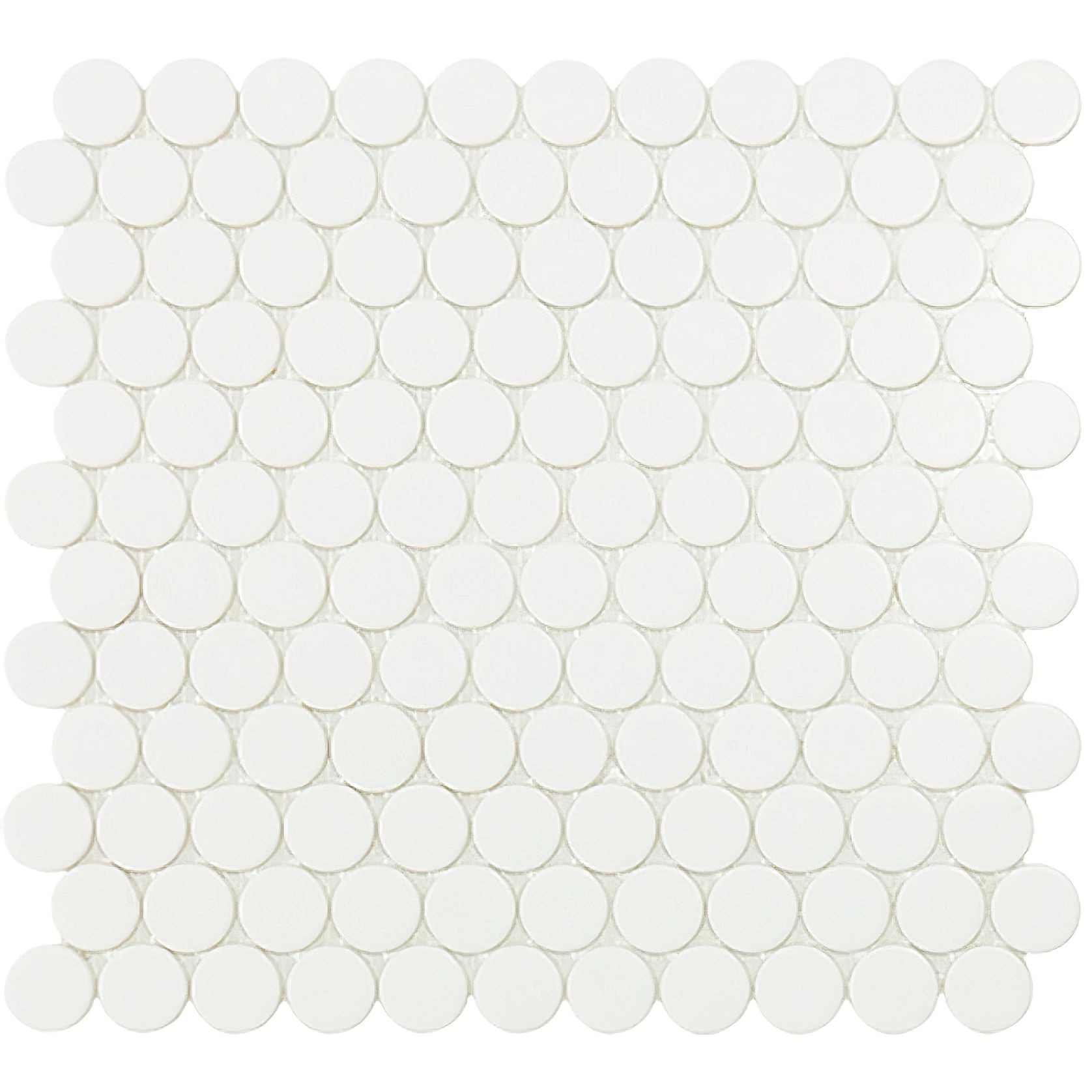 Circle White Pennyround Mosaic Tile gallery detail image