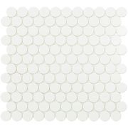 Circle White Pennyround Mosaic Tile gallery detail image