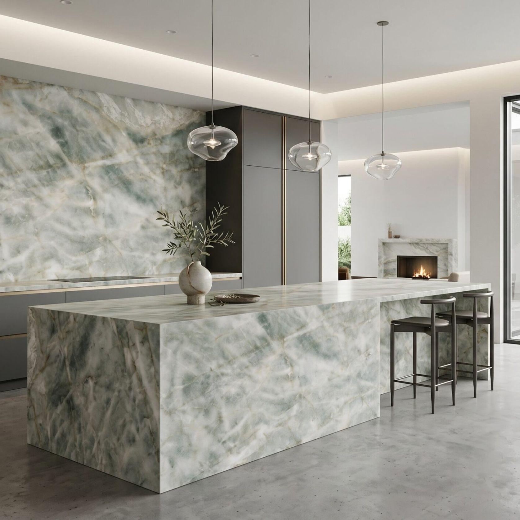Aqua Zade Cristallo Quartzite | Natural Stone gallery detail image