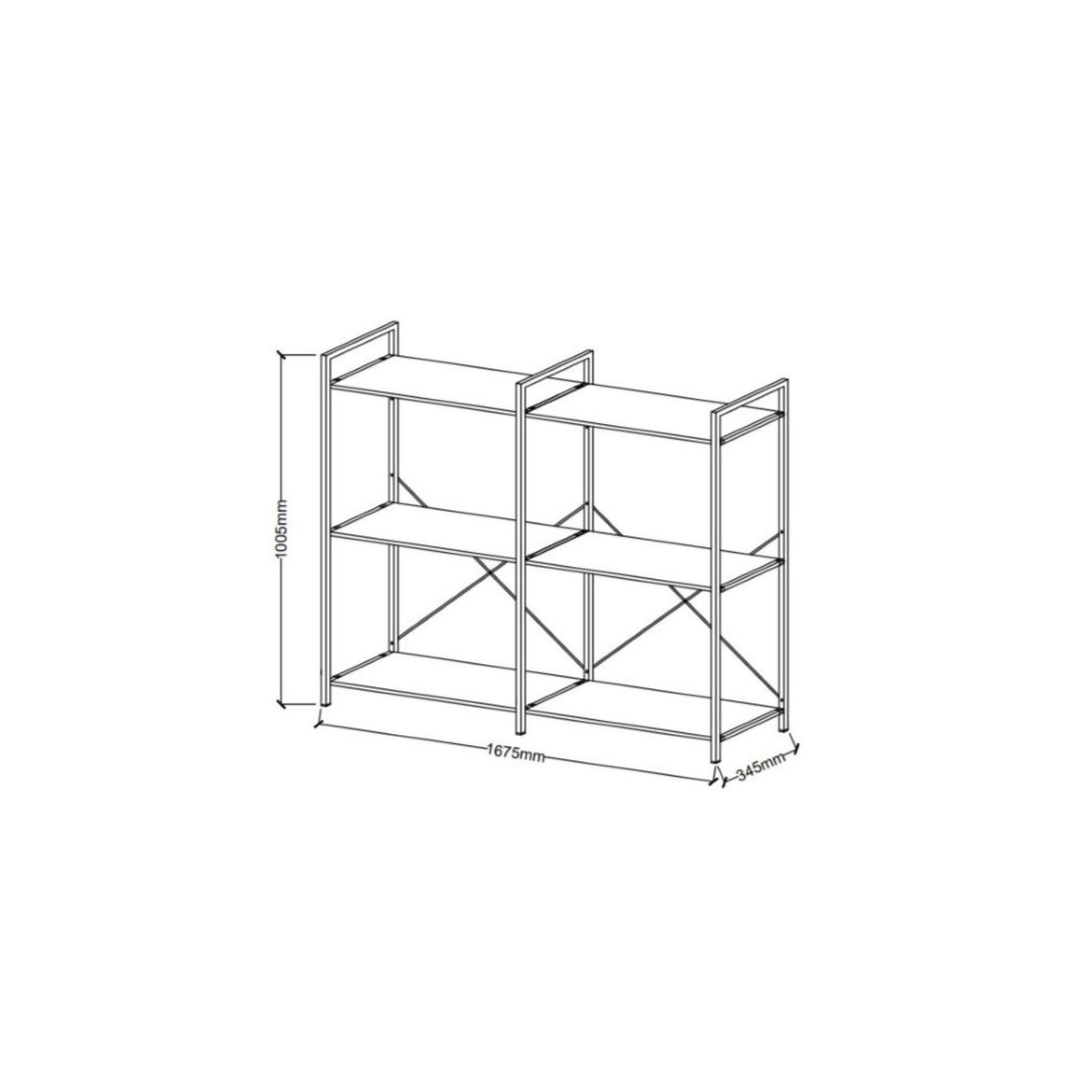 Axel 2PCE Shelving Unit Short | Black Steel & Natural gallery detail image