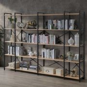 Axel 4PCE Shelving Unit Tall | Black Steel & Natural gallery detail image