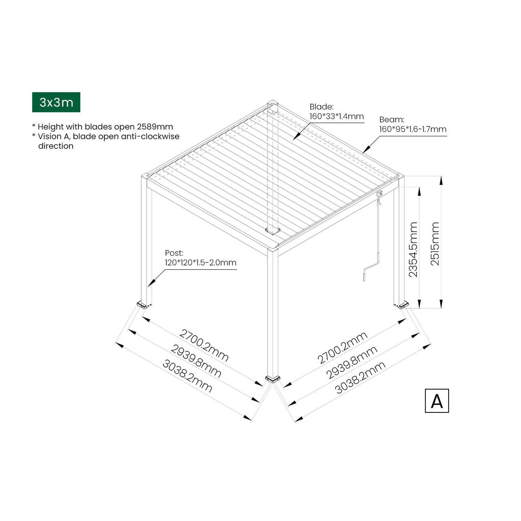Atlantic Manual Freestanding Louvre Roof gallery detail image