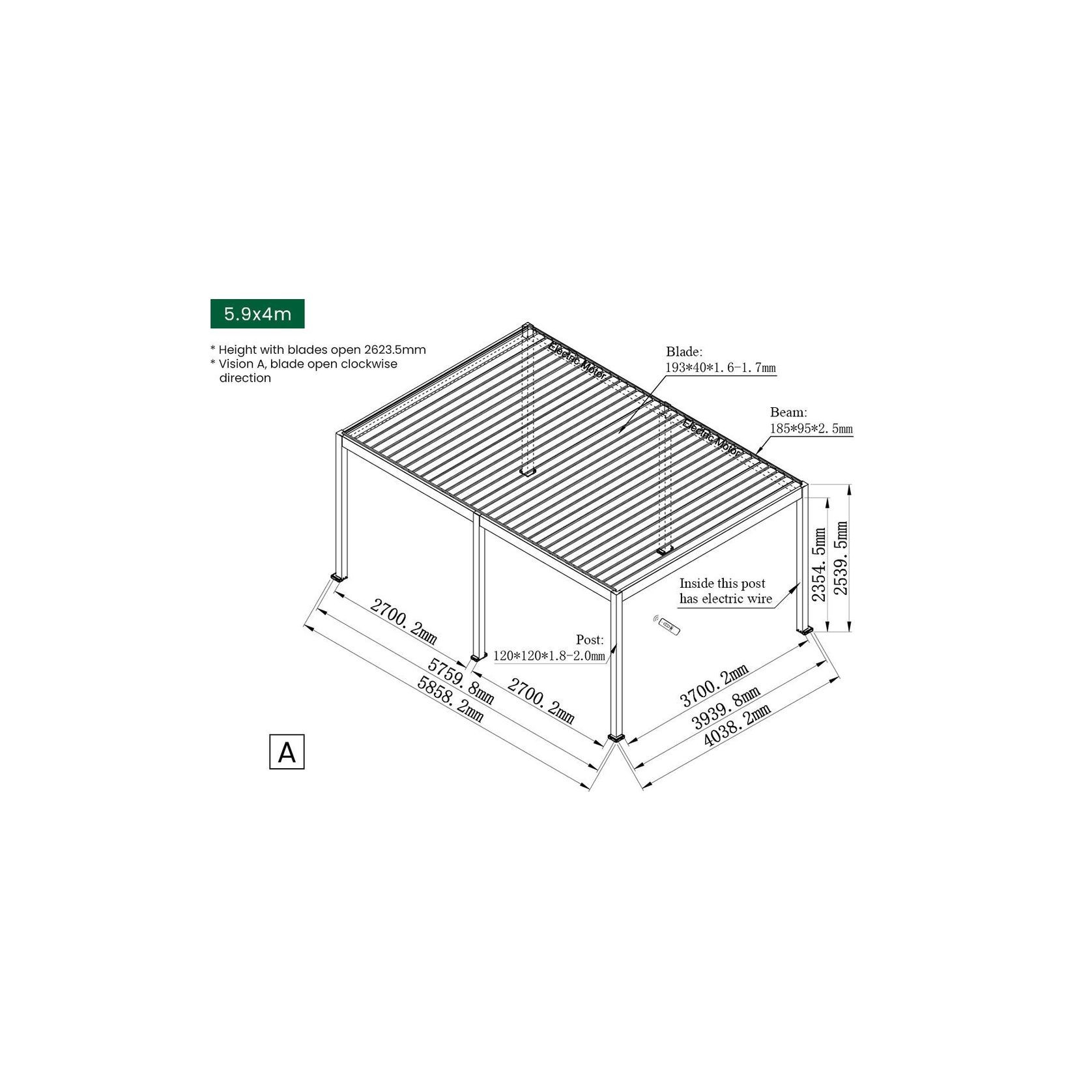 Caribbean Motorised Freestanding Louvre Roof Aluminium Pergola gallery detail image