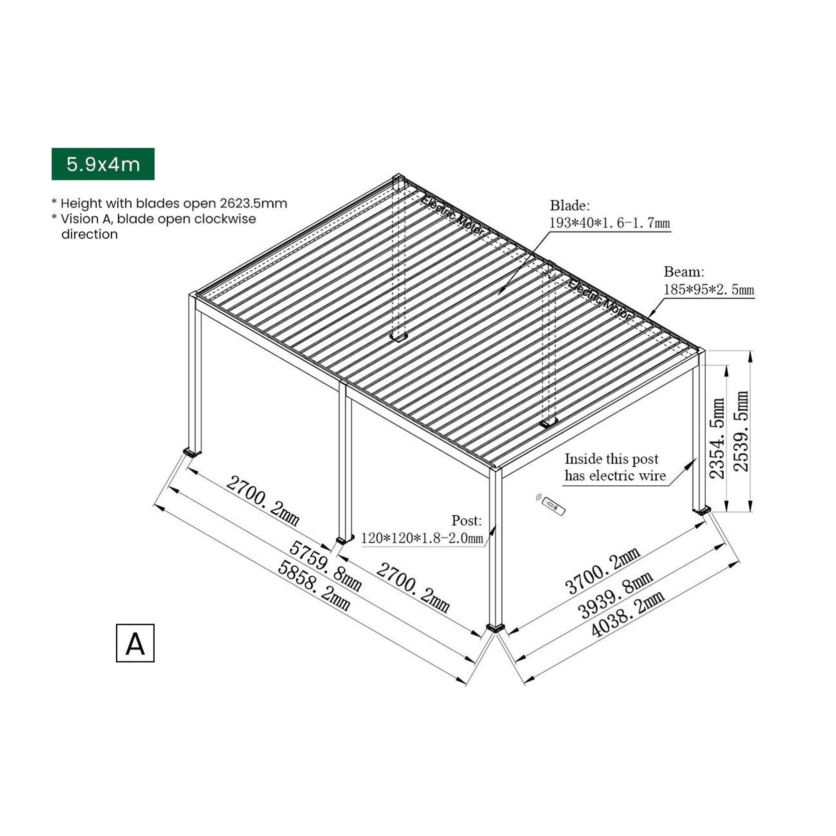 Caribbean Motorised Freestanding Louvre Roof Aluminium Pergola gallery detail image