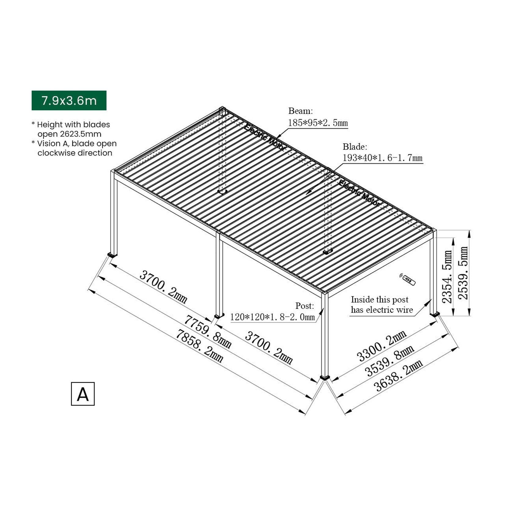 Caribbean Motorised Freestanding Louvre Roof Aluminium Pergola gallery detail image