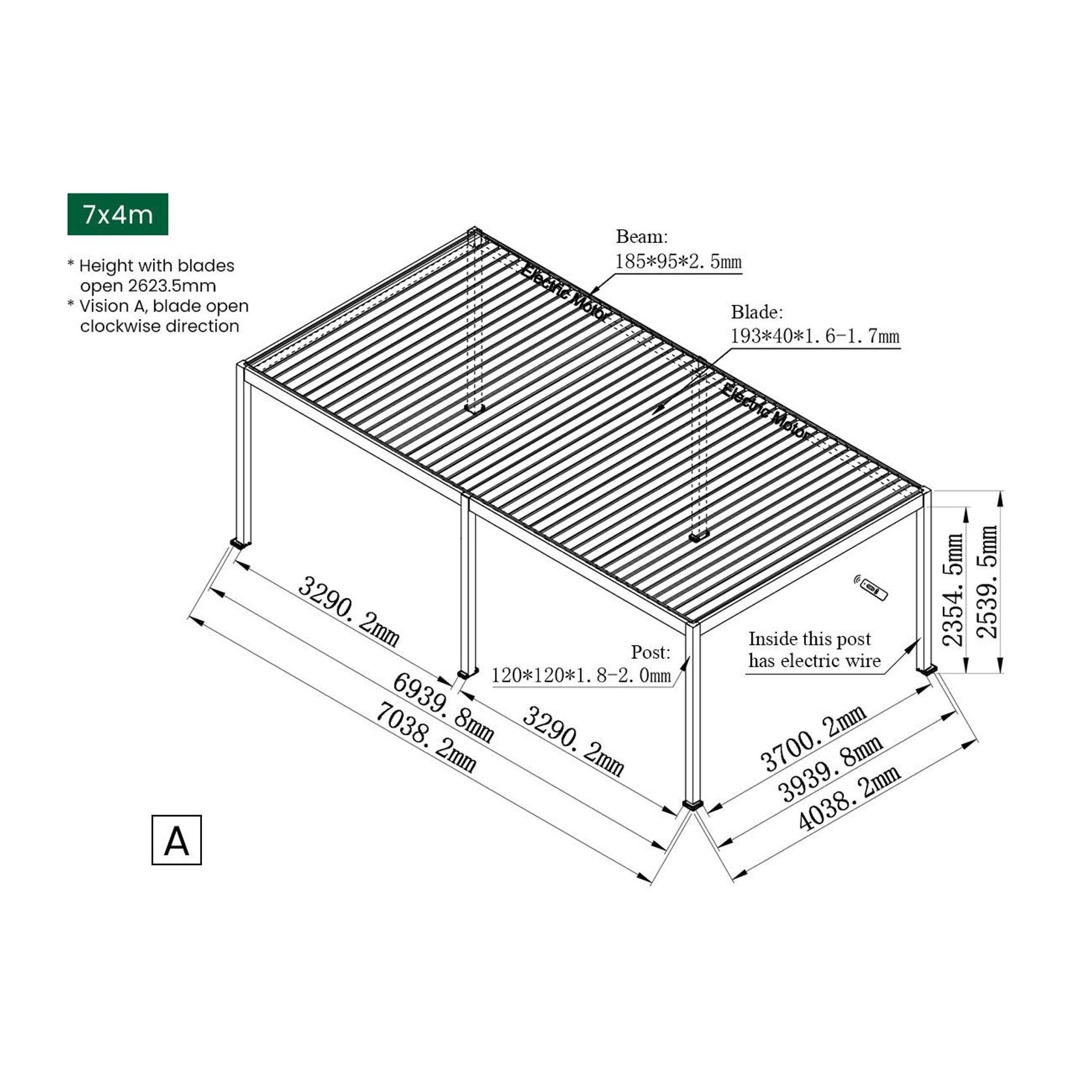 Caribbean Motorised Freestanding Louvre Roof Aluminium Pergola gallery detail image