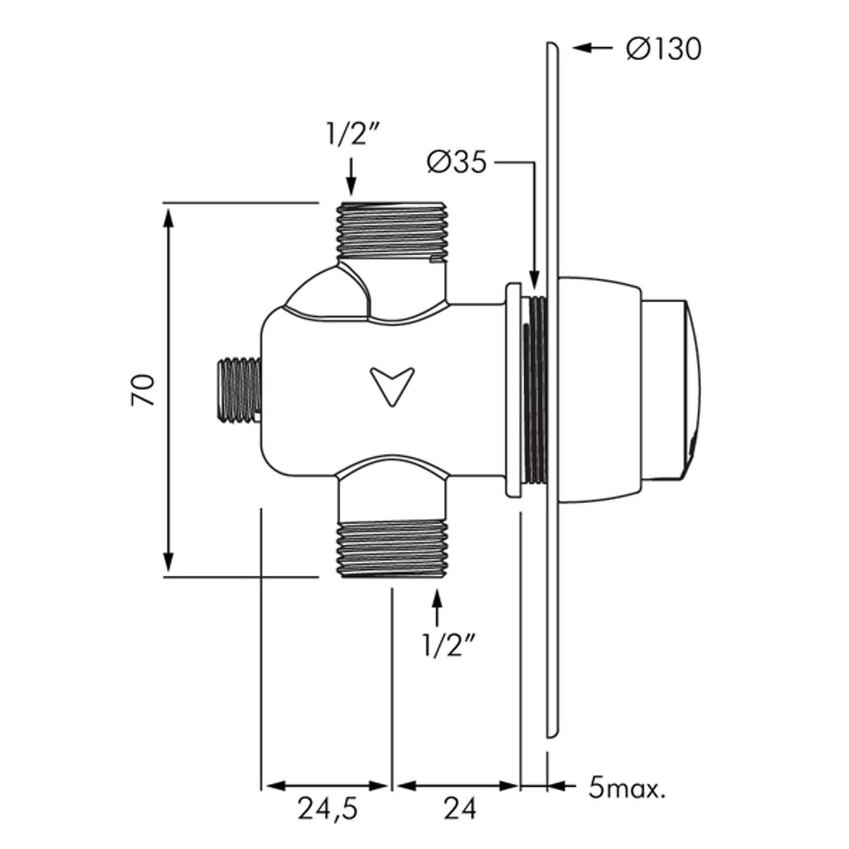 Delabie Temposoft 2 Time Flow Urinal Valve gallery detail image
