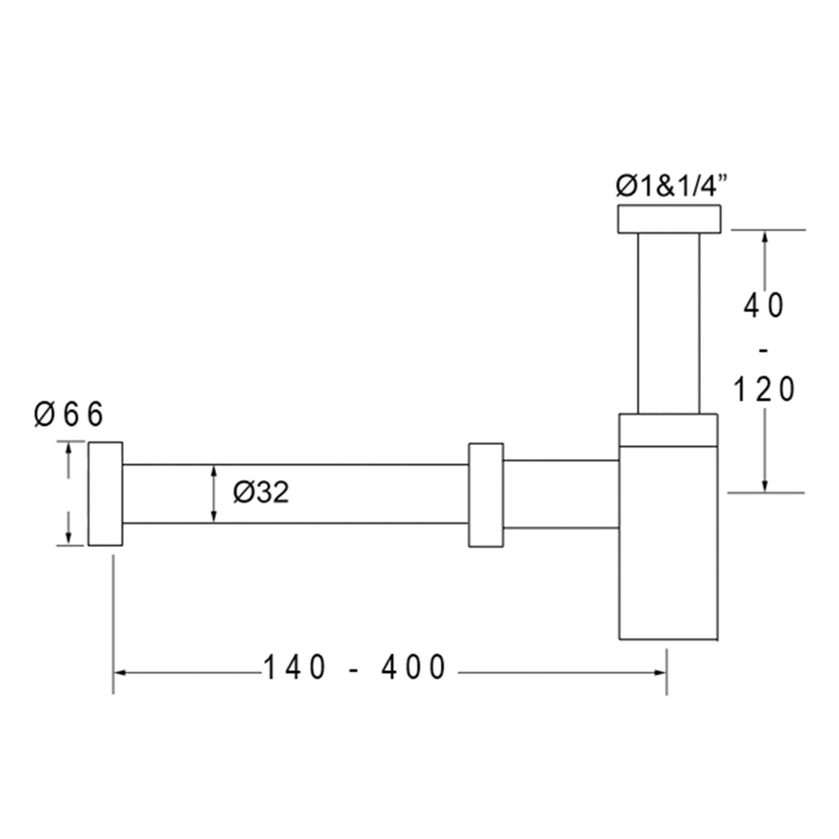 32mm Bottle Trap Chrome (140-400mm reach) gallery detail image