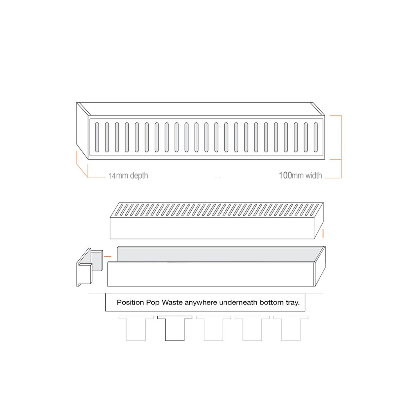 Lauxes Floor Grate 100x100x14mm Brushed Brass gallery detail image