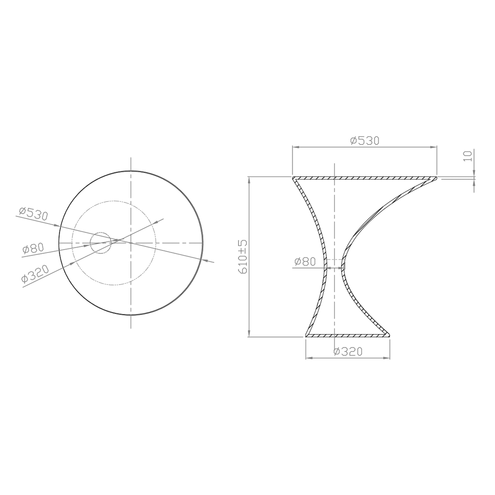 iStone Bath Table 550 x 500mm Matte White gallery detail image