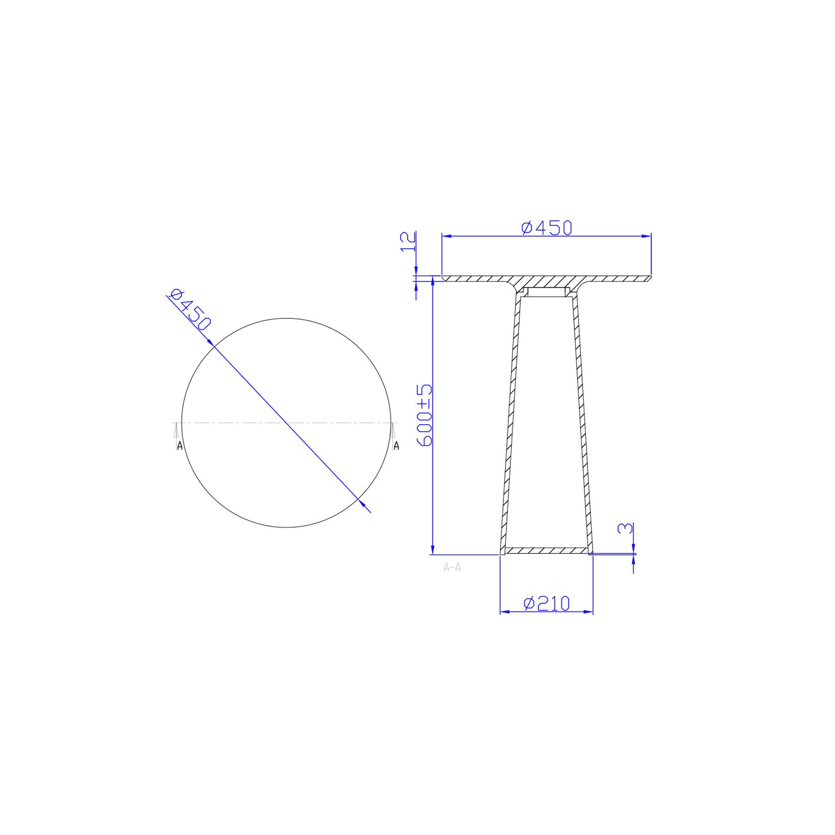 iStone Bath Table 450 x 600mm Matte White gallery detail image