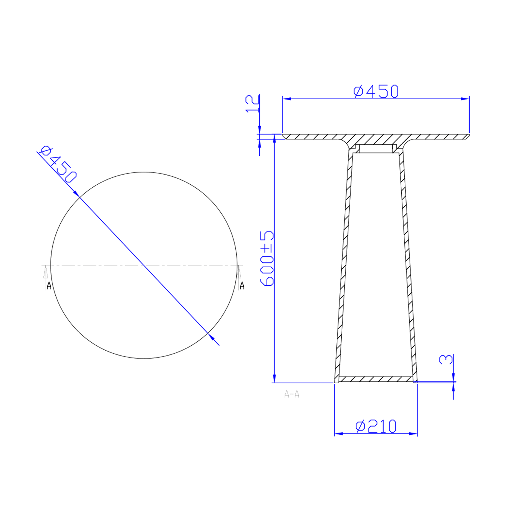iStone Bath Table 450 x 600mm Matte White gallery detail image