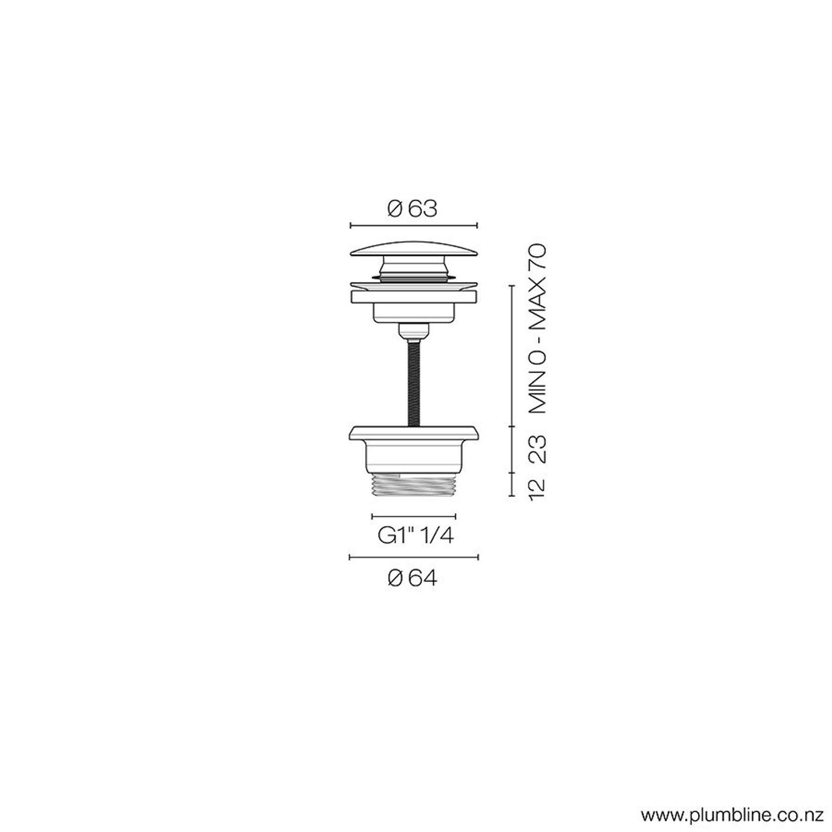 Oli 316 Pop Up Basin Waste 32mm gallery detail image