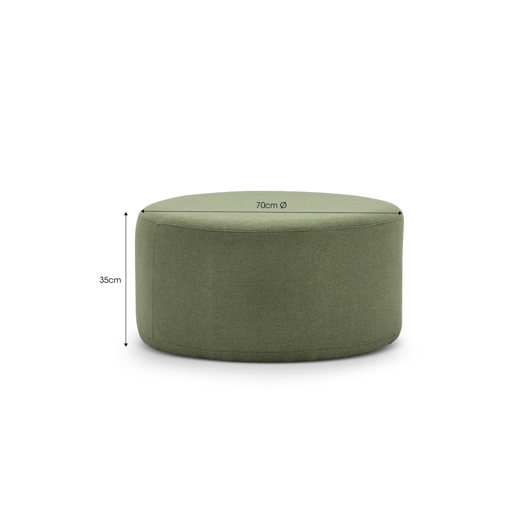 Halle Medium Round Ottoman | Moss Green gallery detail image