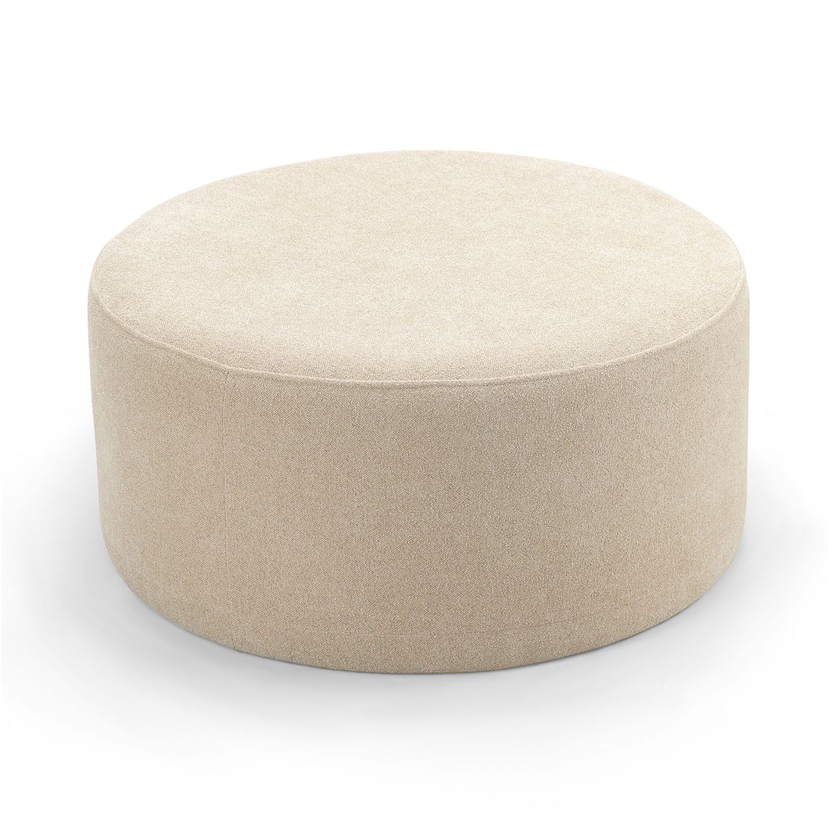 Halle Medium Round Ottoman Pouf | Sand Beige gallery detail image