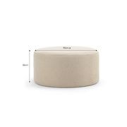 Halle Medium Round Ottoman Pouf | Sand Beige gallery detail image