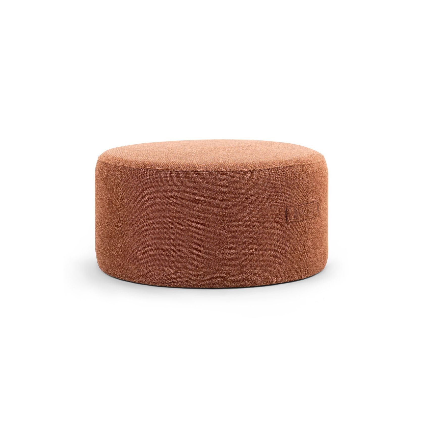 Halle Medium Round Ottoman Pouf | Rust Orange gallery detail image
