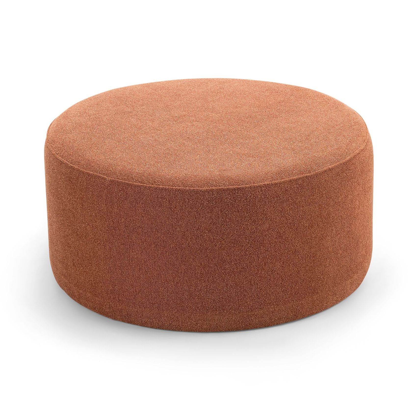 Halle Medium Round Ottoman Pouf | Rust Orange gallery detail image