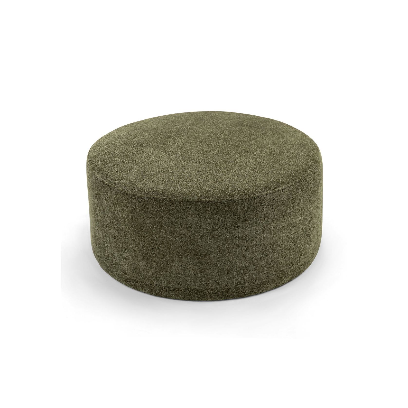 Halle Medium Round Ottoman Pouf | Wattle Green gallery detail image
