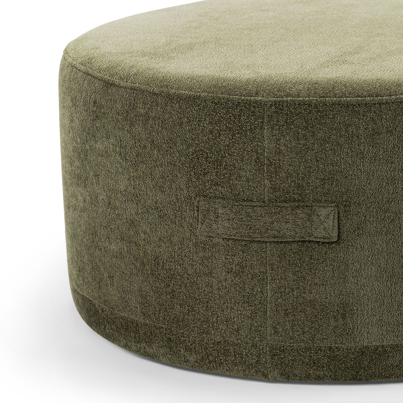 Halle Medium Round Ottoman Pouf | Wattle Green gallery detail image