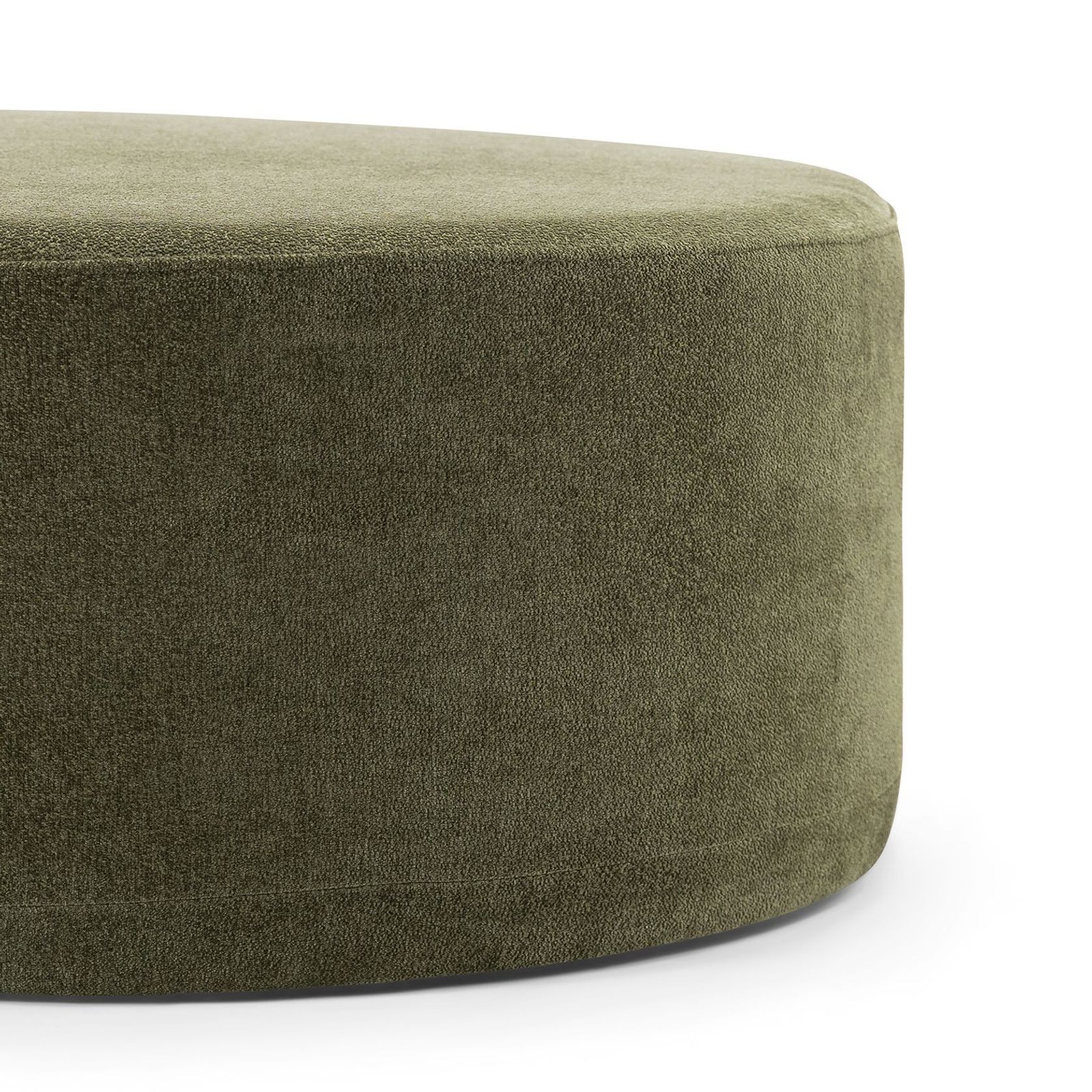 Halle Medium Round Ottoman Pouf | Wattle Green gallery detail image