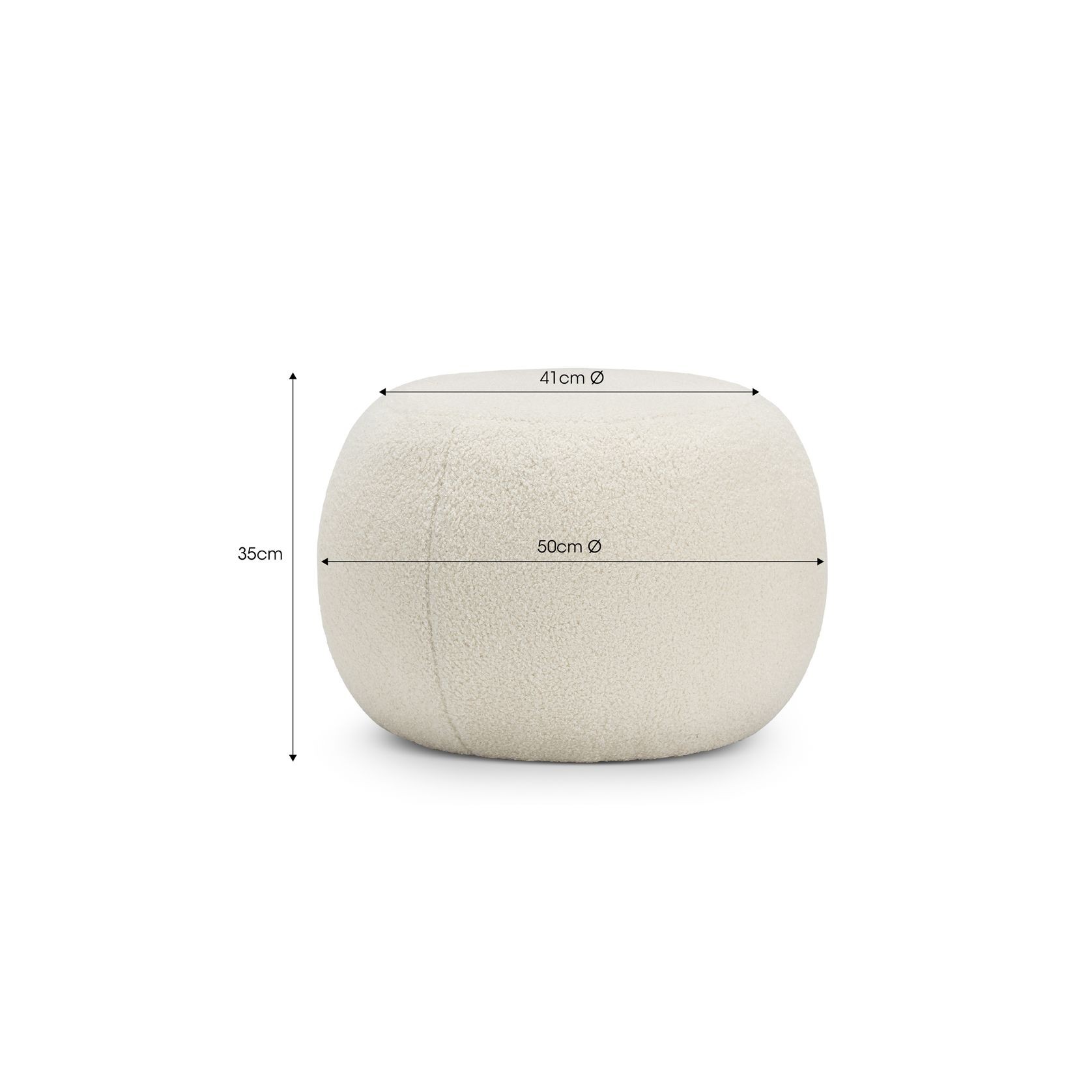 Venus Round Ottoman | Cream Bouclé gallery detail image