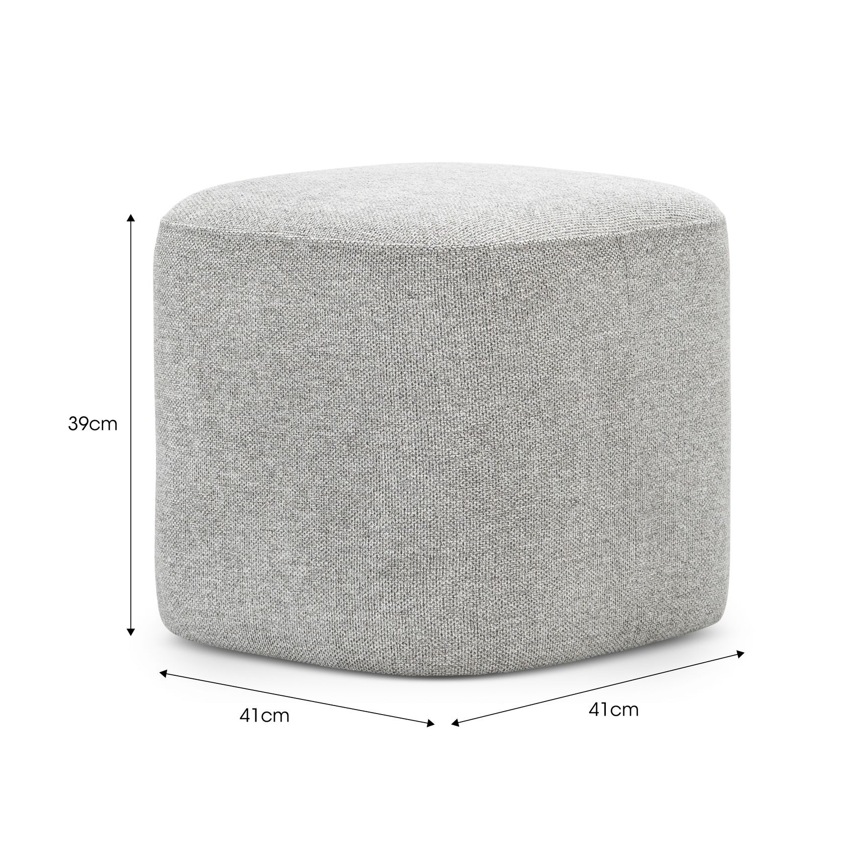 Podd Square Ottoman Stool | Hail Grey gallery detail image