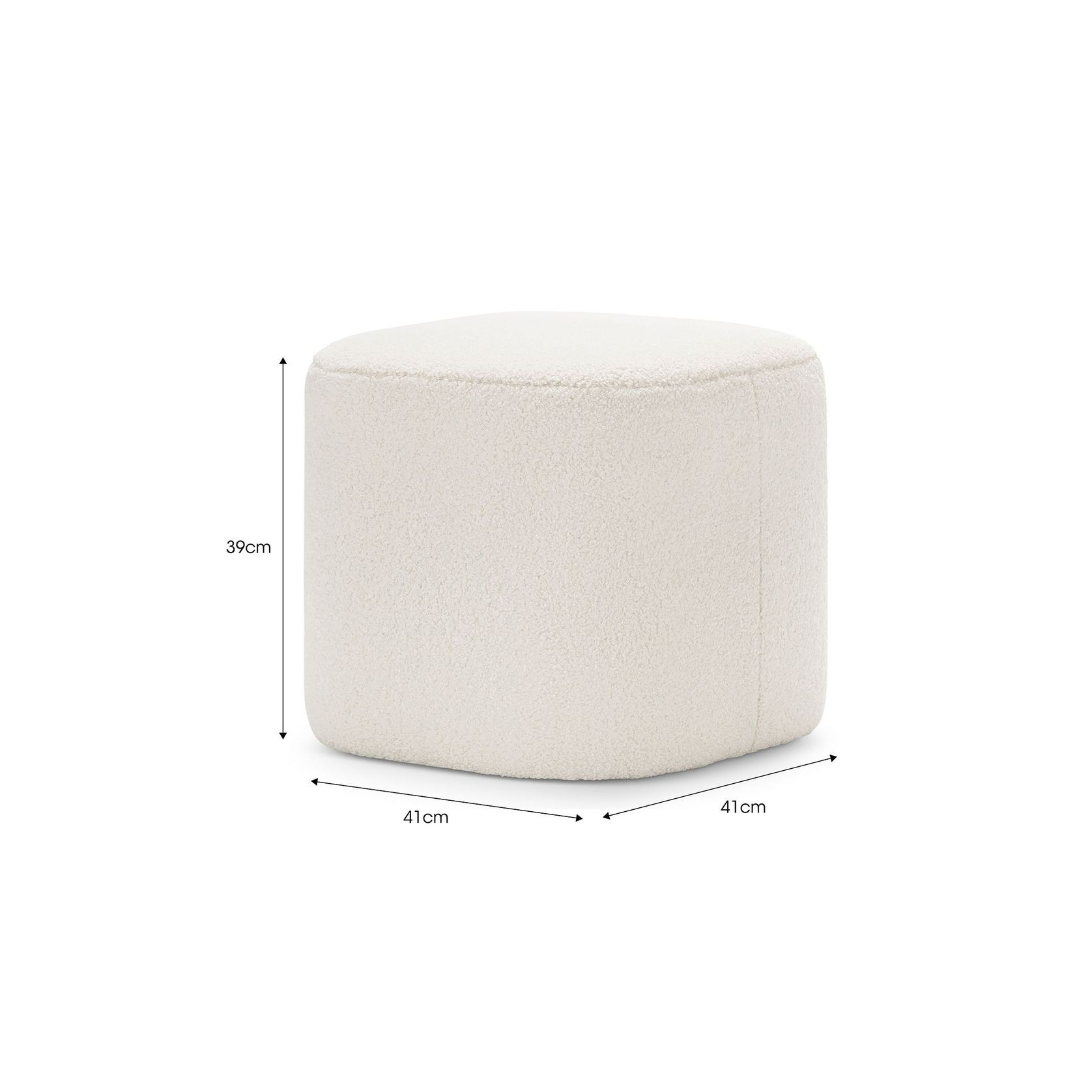 Podd Square Ottoman Stool | Cream Bouclé gallery detail image