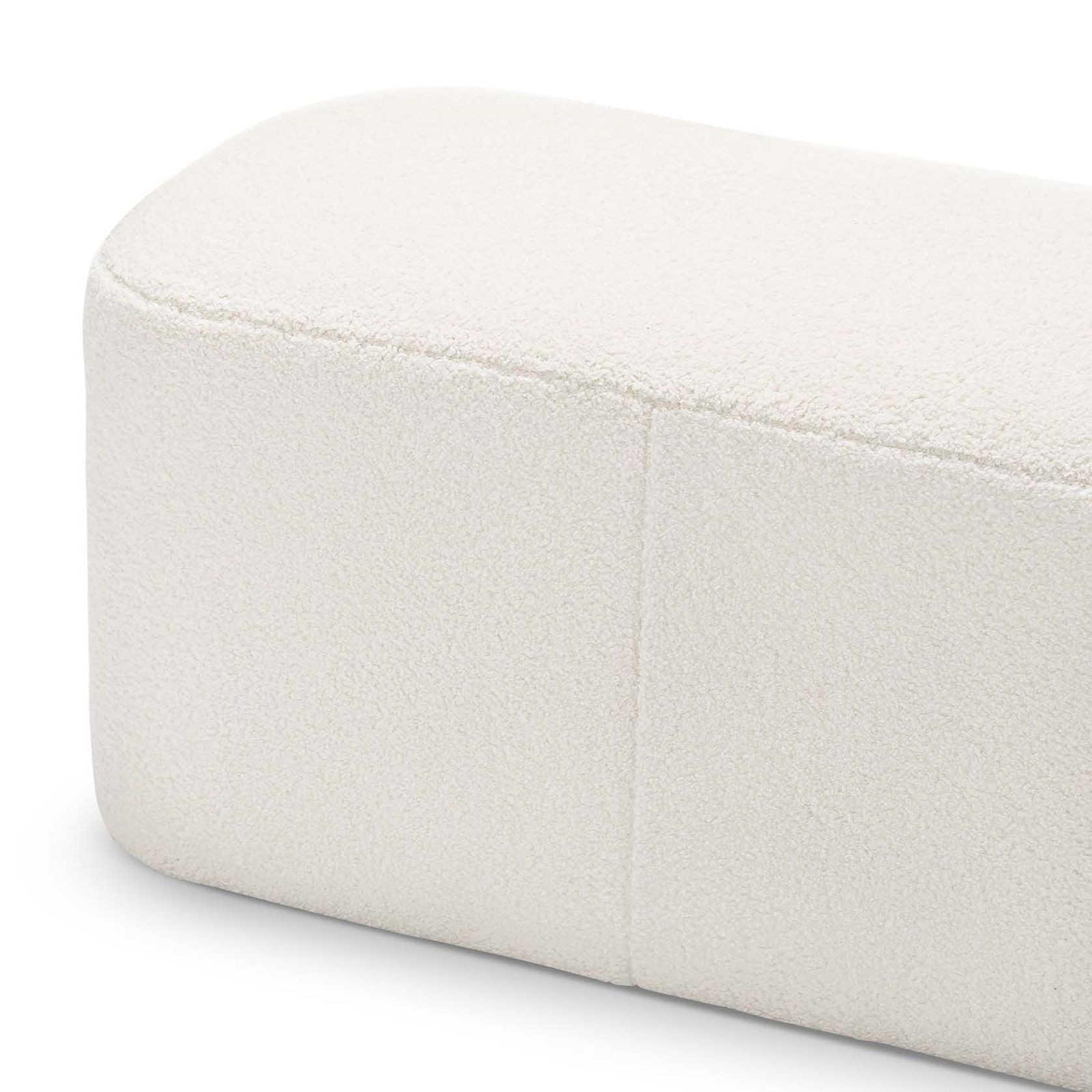 Podd Rectangle Ottoman Bench Stool | Cream Bouclé gallery detail image