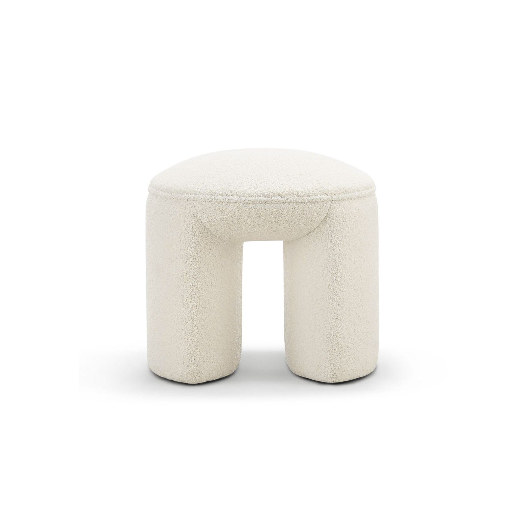Remi Round Ottoman Stool | Teddy Cream gallery detail image