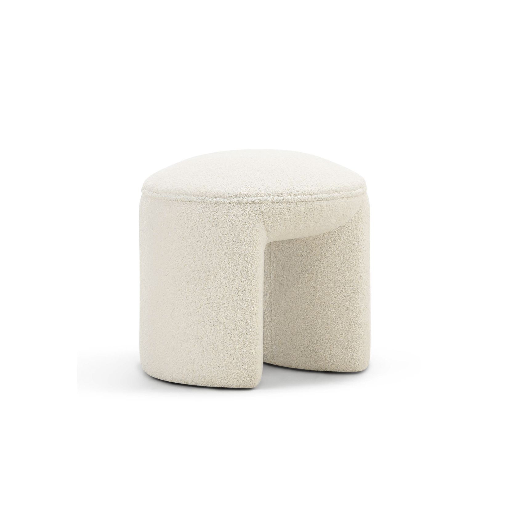 Remi Round Ottoman Stool | Teddy Cream gallery detail image
