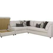 Mia Indoor Corner  Fabric Lounge with Storage Ottoman gallery detail image