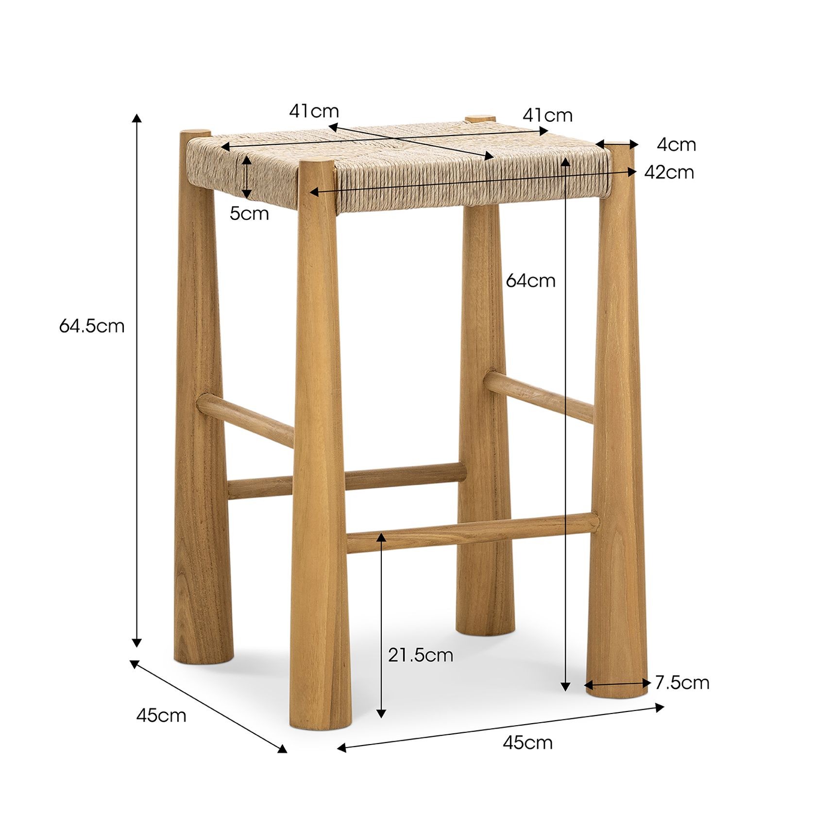 Caliste Woven Rope Barstool, Indoor & Outdoor gallery detail image