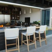 Barwon Bar Stool, Teak White Wash & Brushed Charcoal Weave gallery detail image