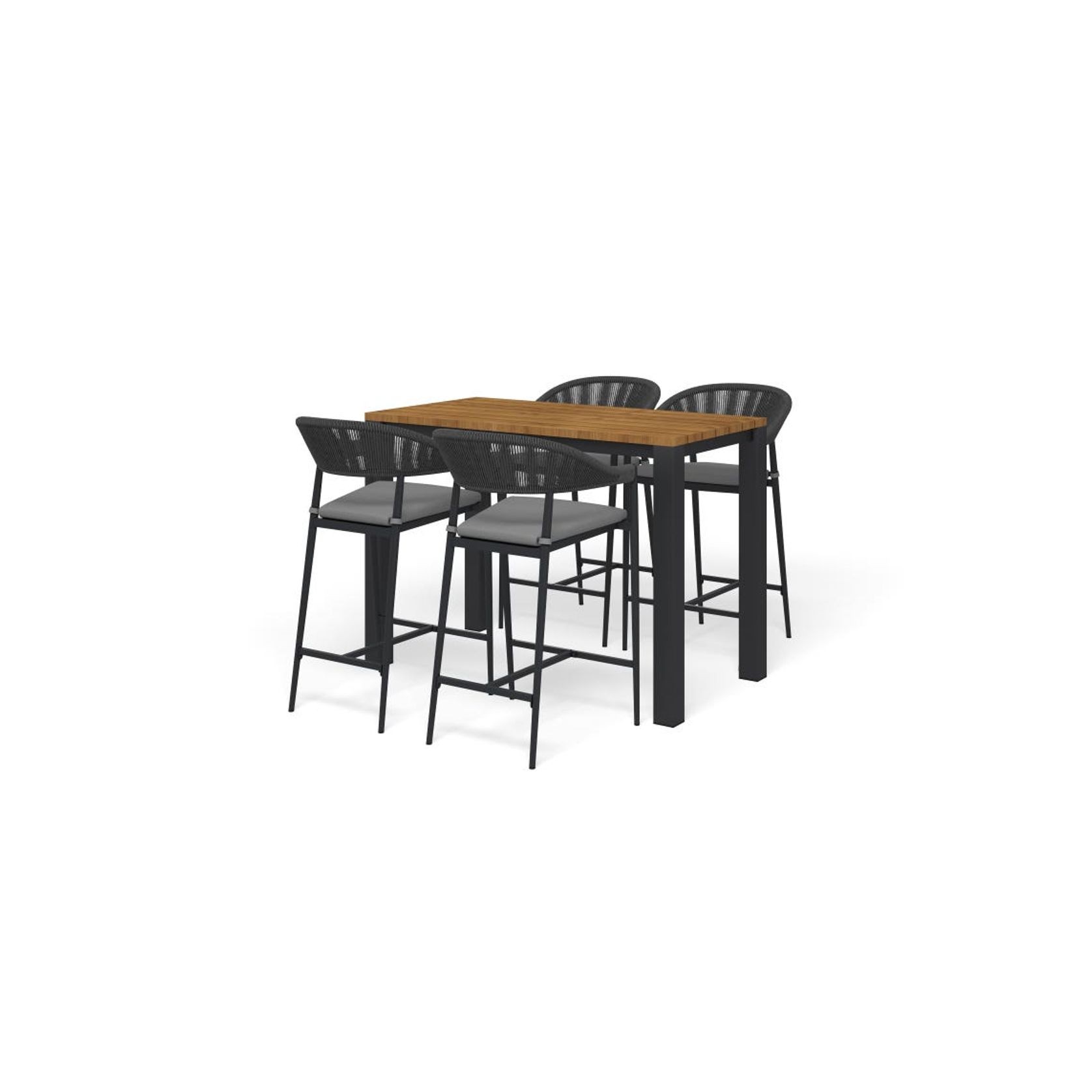 Adele Teak Bar Table with Nivala Bar Chairs 5pc gallery detail image