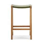 Casey 67cm Flat Leather Barstool | Olive Green gallery detail image
