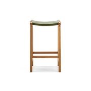Casey 67cm Flat Leather Barstool | Olive Green gallery detail image