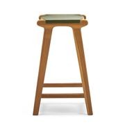 Casey 67cm Flat Leather Barstool | Olive Green gallery detail image