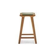 Casey 67cm Flat Leather Barstool | Olive Green gallery detail image