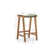 Casey 67cm Flat Leather Barstool | Olive Green gallery detail image