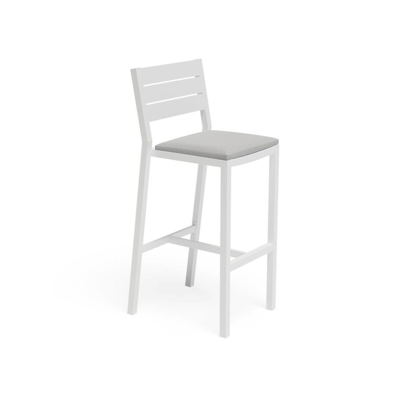 Halki Stool With Backrest - White gallery detail image