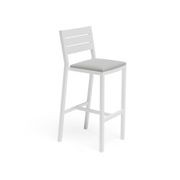 Halki Stool With Backrest - White gallery detail image