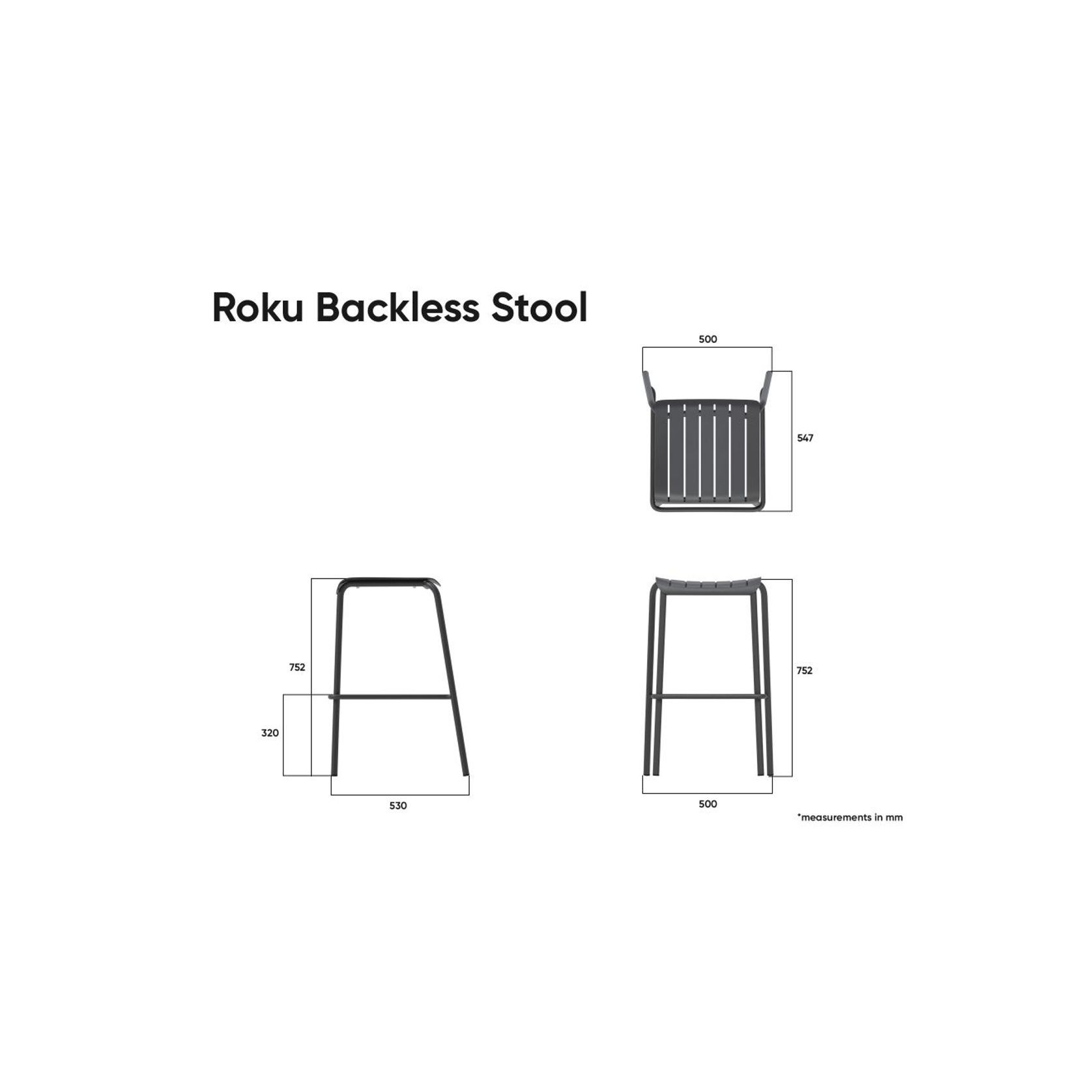 Roku Outdoor Backless Bar Stool in Matt Eucalyptus Green gallery detail image