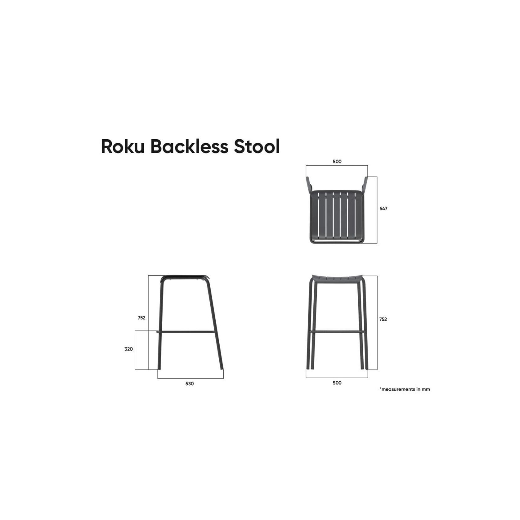 Roku Outdoor Backless Bar Stool in Matt White gallery detail image