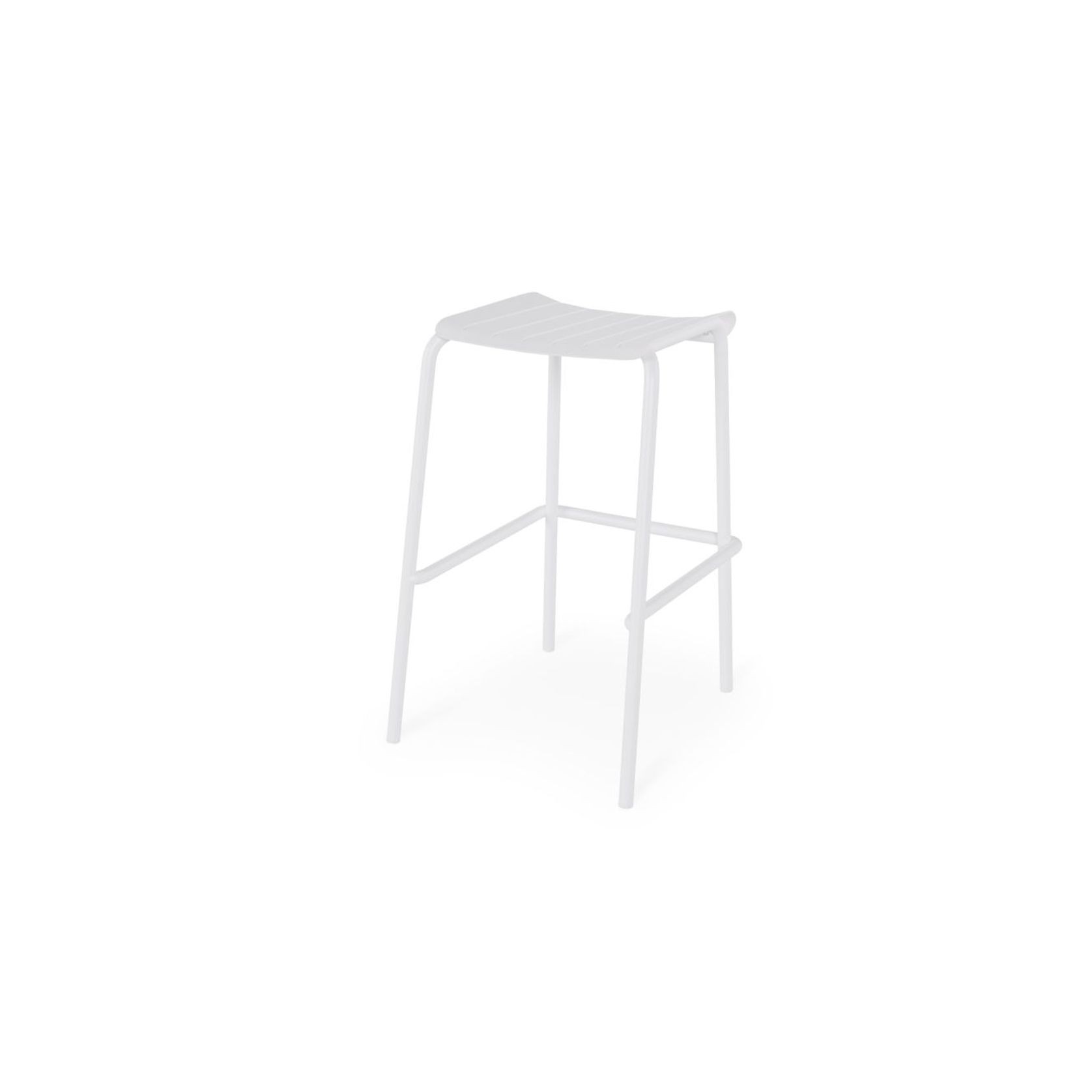 Roku Outdoor Backless Bar Stool in Matt White gallery detail image