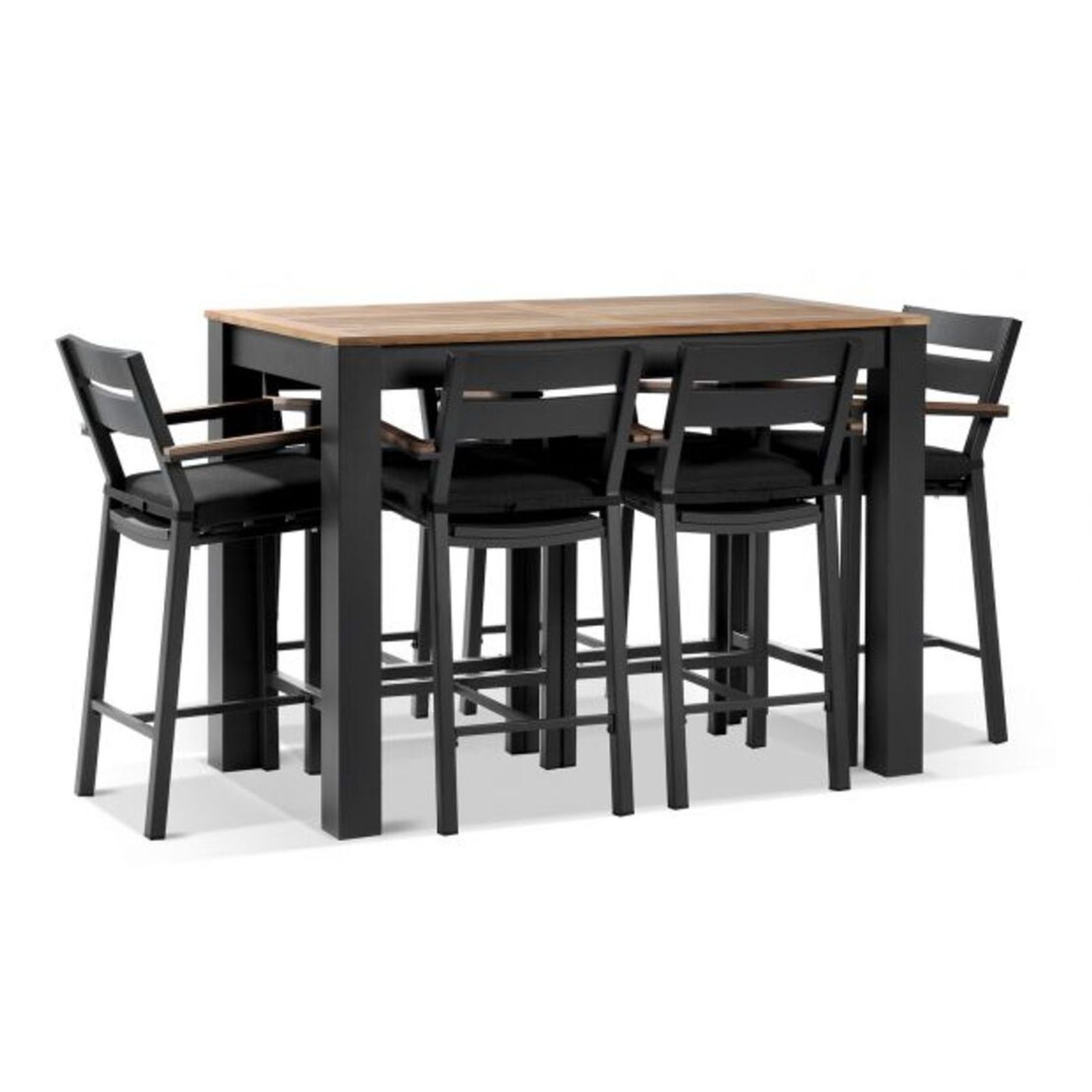 Balmoral 1.5m Charcoal Bar Table with 6 Bar Stools gallery detail image