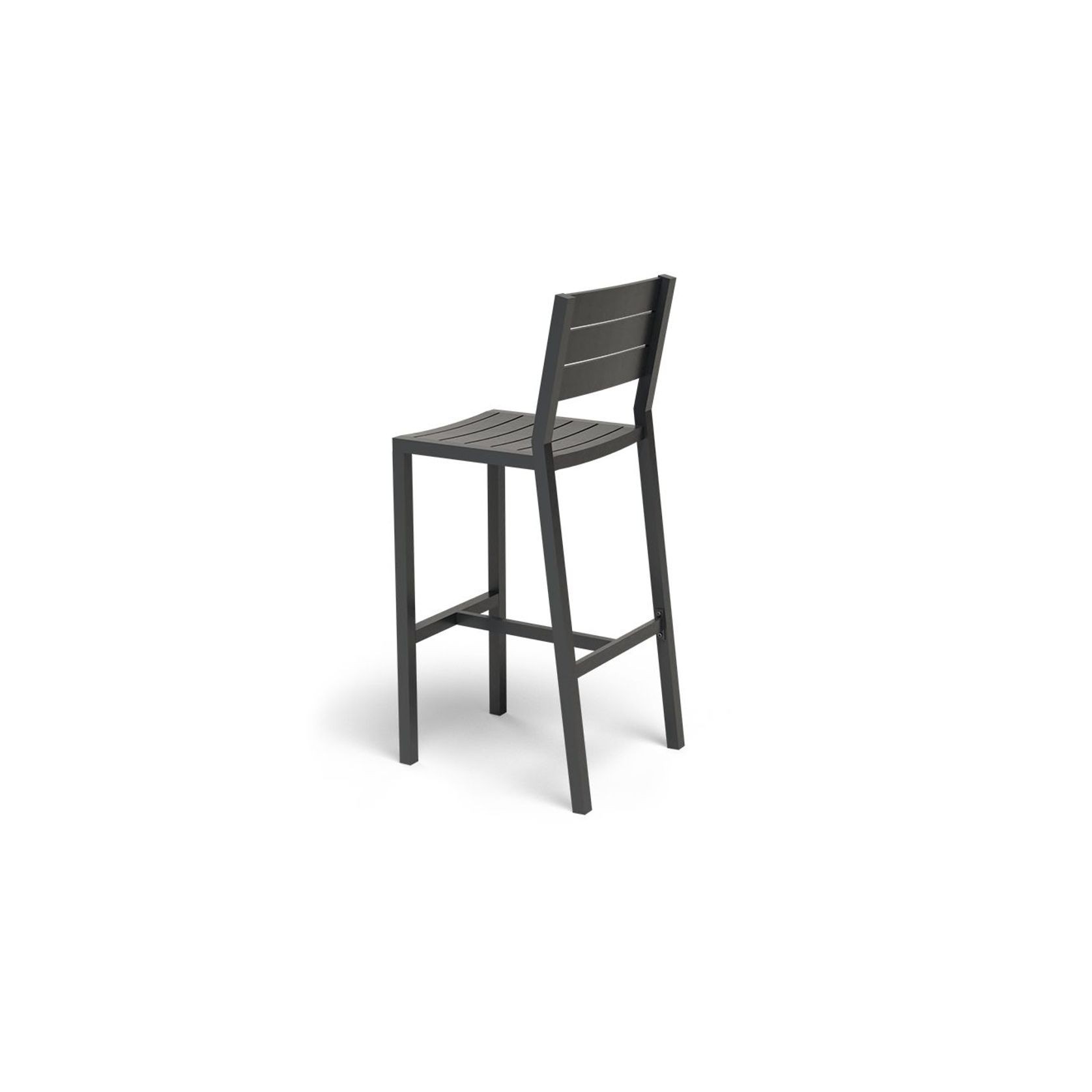 Halki Stool With Backrest - Charcoal gallery detail image