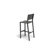 Halki Stool With Backrest - Charcoal gallery detail image